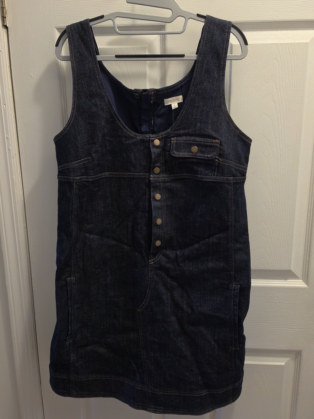 Pilcro Denim Snap-Front Mini Dress